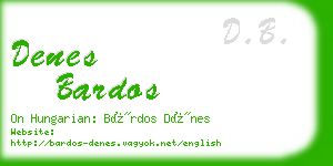 denes bardos business card